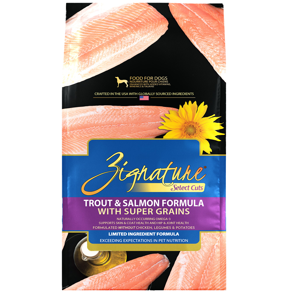 Zignature Select Cuts Trout & Salmon Meal Formula with Super Grains